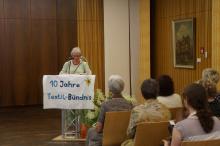 Ingrid Schmidt, Sprecherin des Textilbündnisses bei Ihrer Ansprache